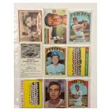 Nine Vintage Baseball Cards