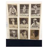 Nine 1940 Play Ball Baseball Cards