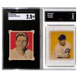 (3)1949 Bowman Graded Baseball Cards Lot