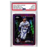 2024 Topps Chrome Mookie Betts Pink Auto PSA 9