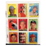 (9) 1958 Topps Baseball HOF Mixed Grade