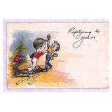 1909 German Boxing-Themed Postcard