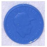 1960 Hank Aaron Armour Coin, Blue Plastic