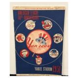 1951 NY Yankees Program with Mantle