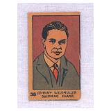 1926 W512 Johnny Weismuller Strip Card