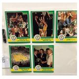(5) 1984 Star Basketball Celtic Cards