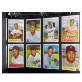 (8) 1954 Bowman Baseball Cards Crease Free