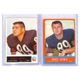 (2) 1963-1965 Mike Ditka Football Cards