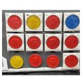 12 1960 Armour Baseball Coins with 4 HOF