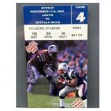 2001 NFL Game Ticket: Bills vs. Patriots