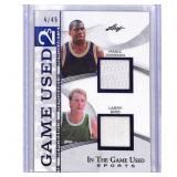 Leaf Game Used 2s Card: Magic Johnson & Larry Bird