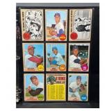 (9) 1968 Topps Baseball Stars/HOF