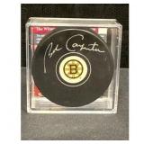 Signed Boston Bruins Hockey Puck with JSA COA