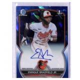 Enrique Bradfield Jr. Signed Bowman Chrome Card