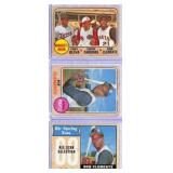 (3) 1968 Topps Roberto Clemente Cards