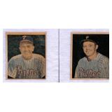 (2) 1951 Berk Ross Baseball Crease Free