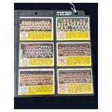 6 Topps 1957 Baseball Team Cards