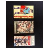Three New England Patriots Schedule Cards