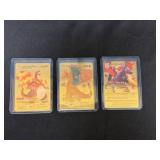3 Gold Charizard Art Cards