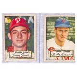 Two 1952 Topps Tommy Brown/Bobby Adams Hi Grade