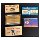 Five Vintage American League Baseball Schedules