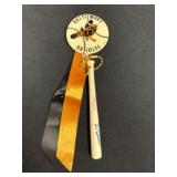 Baltimore Orioles Pinback Button Bat and Ribbons
