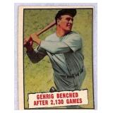 1961 Topps Thrills Card #405 Lou Gehrig