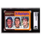 1975 Topps ï¿½74 Highlights No-Hitters SGC 6