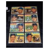 1956 Topps Baseball Cards (8), Various Players