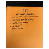 1983 Kelloggï¿½s Baseball Complete Card Set