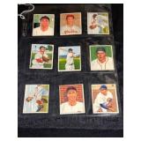 (9) 1950 Bowman Baseball Cards