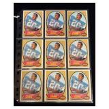 (9) Lem Barney Football Trading Cards
