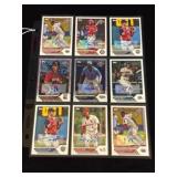 Sheet of 9 Signed Topps Baseball Cards