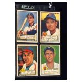 Four 1952 Topps Baseball Cards