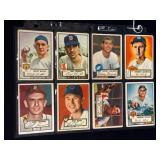 1952 Topps Baseball Cards, Set of 8