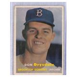 1957 Topps Don Drysdale Rookie Baseball Card #18