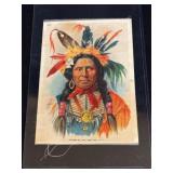 Oversized Tobacco Silk Depicting Indian Chief