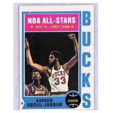 1974 Topps Kareem Abdul-Jabbar Crease Free