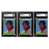 (3) 1989 Score Deion Sanders Graded Rookies