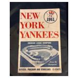 1961 New York Yankees Program