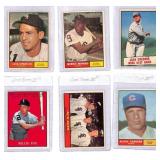 Six 1961 Topps Baseball Cards