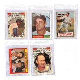 1961 Baseball Trading Cards, Lot of 5