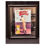 Framed Mickey Mantle Comic Book and Poster Set