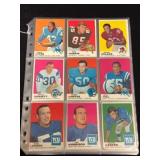 (99) 1969 Vintage NFL Trading Cards in Sleeves