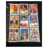 (9) Binder Page with Assorted Baseball Cards