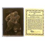 Marshall Faulk 23K Gold Trading Card with COA