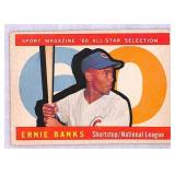 1960 Topps Ernie Banks All-Star Crease Free