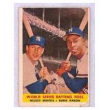 1958 Topps World Series Batting Foes Creased