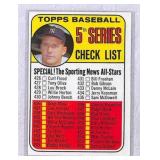 1969 Topps Baseball 5th Series Checklist Card