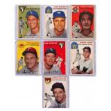 1954 Topps Baseball Cards Lot of 7